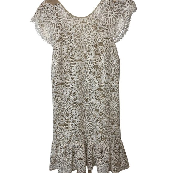 Alexis Lace Cocktail  Ivory Mini Dress Size. Medium M - Picture 3 of 12